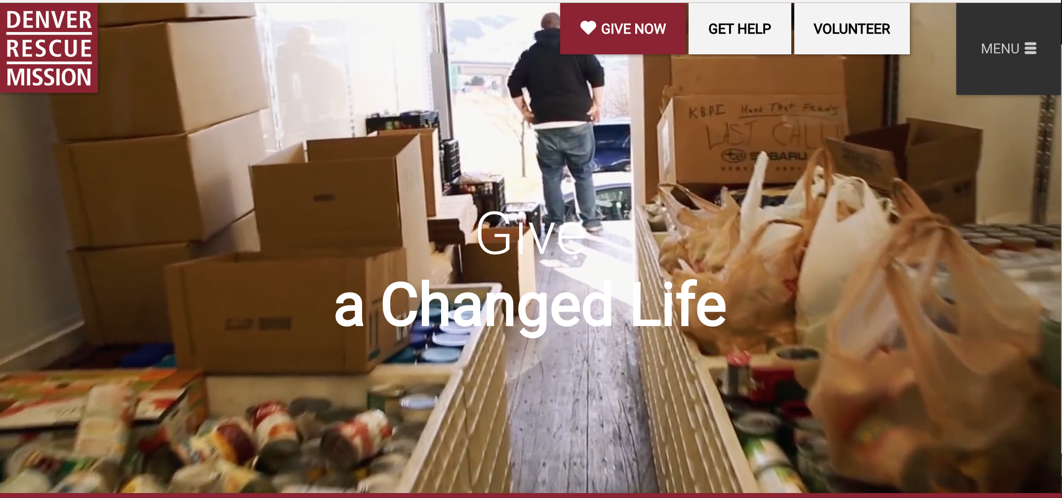 Image of denver rescue mission homepage